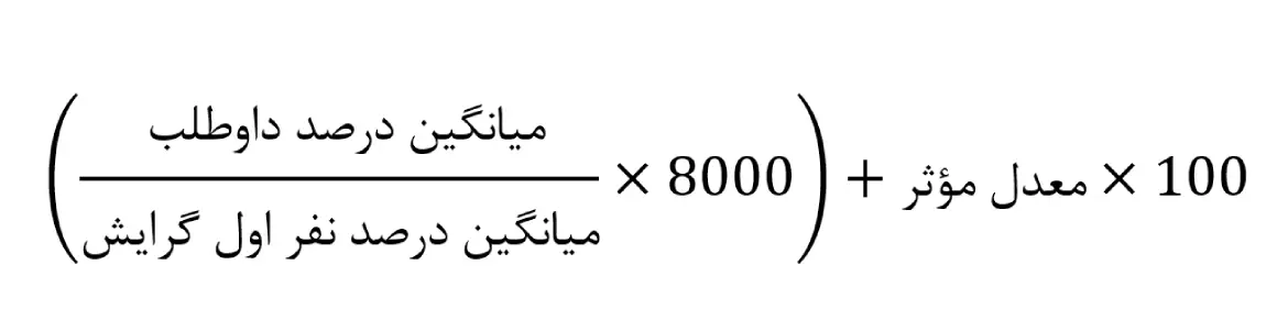 فرمول تاثیر معدل در کنکور ارشد