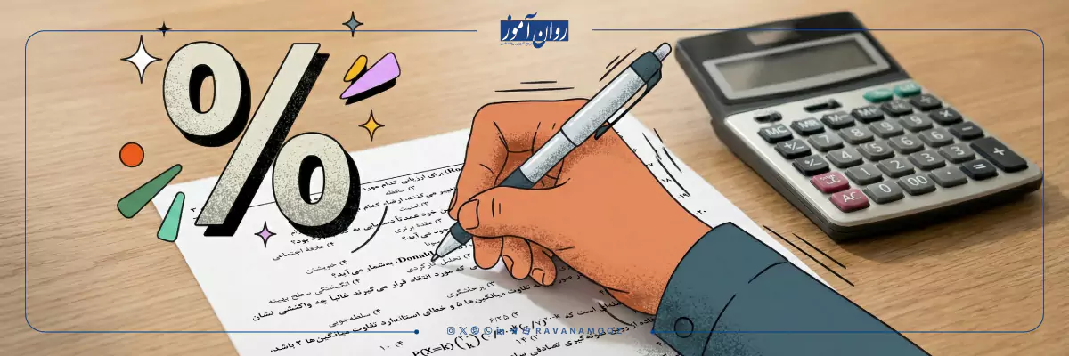 نحوه محاسبه نمره خام آزمون کتبی به درصد